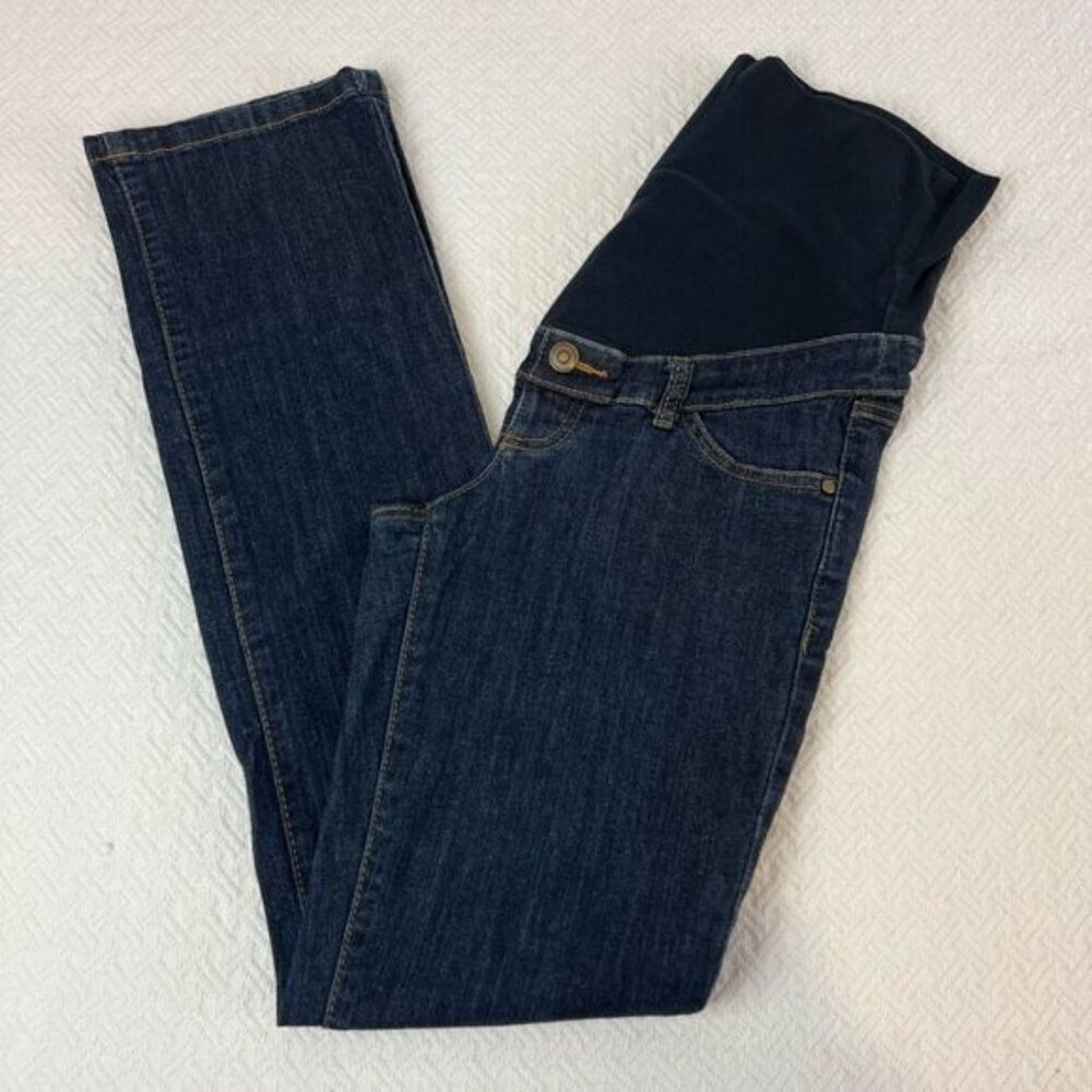 Thyme Regular Fit Women’s Small Maternity Blue Jeans Stretch Pregnancy Straight
